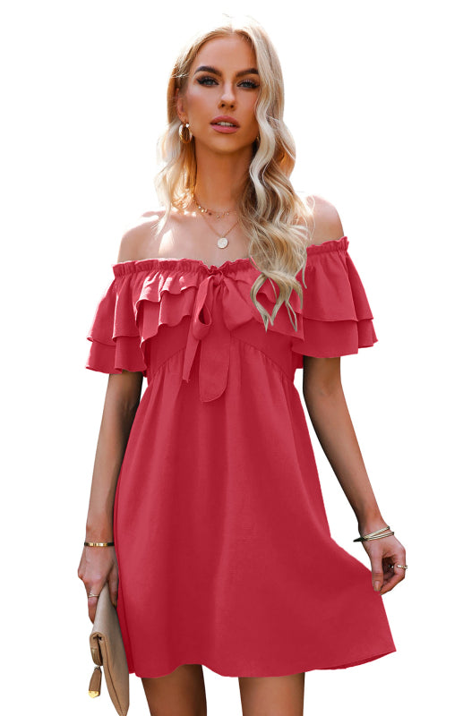 Ladies spring and summer fashion sexy one shoulder dress