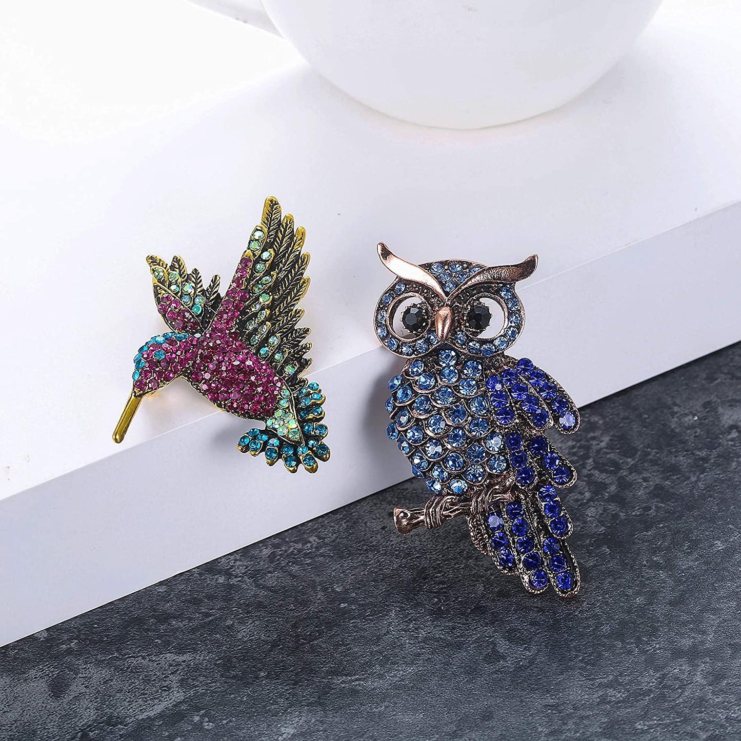 8 Pcs Brooch Pins for Women Rhinestone Animal Brooches Set Colorful Party Favors