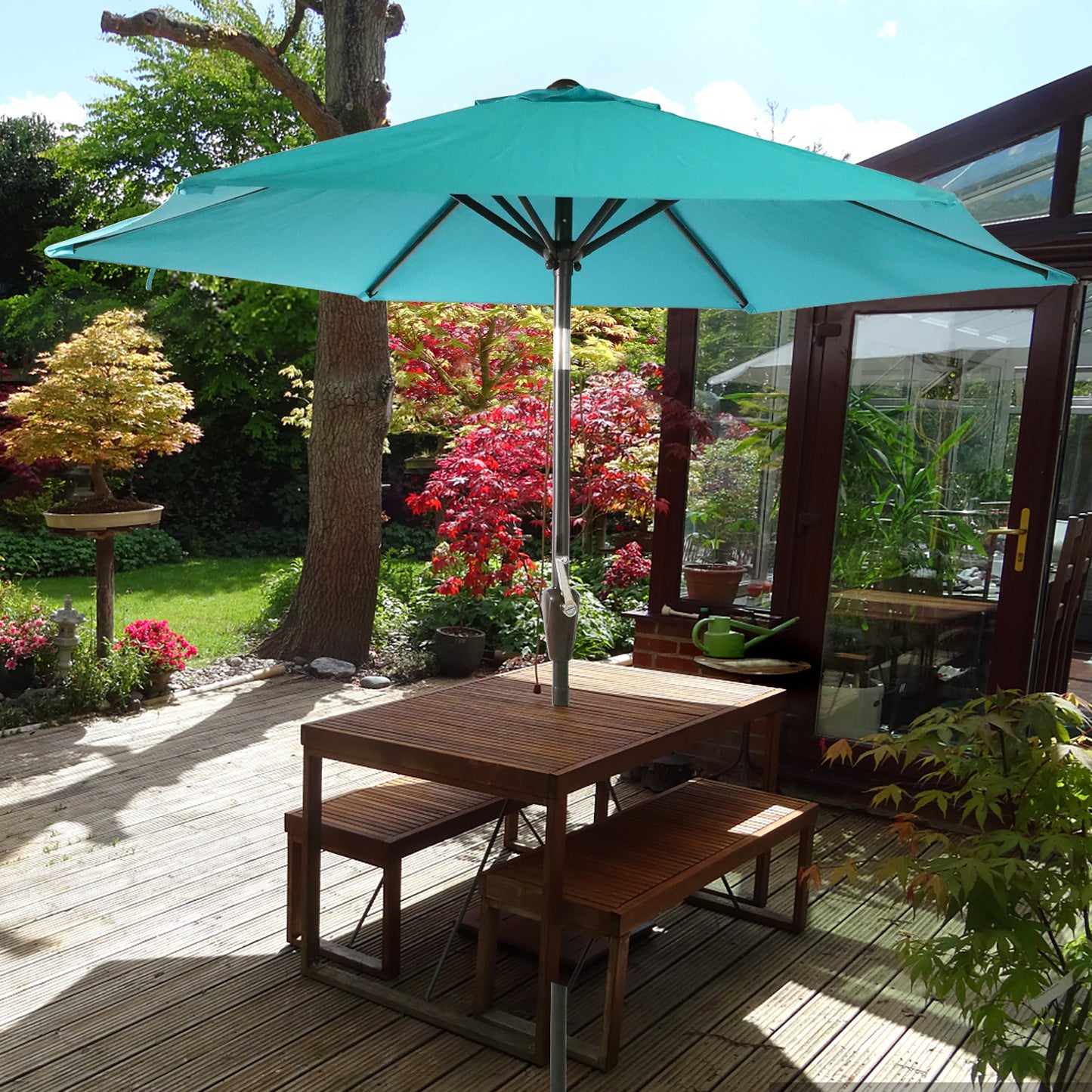 7.5ft  Patio Umbrella Outdoor Table Market Umbrella with Push Button Tilt and Crank