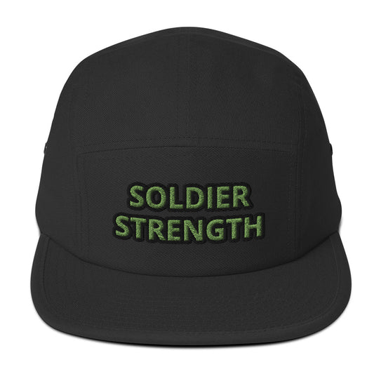 SOLDIER STRENGTH IN BLACK OR IN CAMO PRINT Five Panel Cap