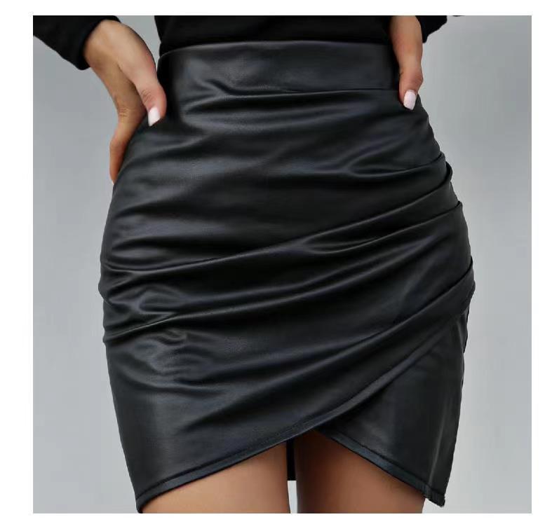 New elastic black irregular sexy waist skirt