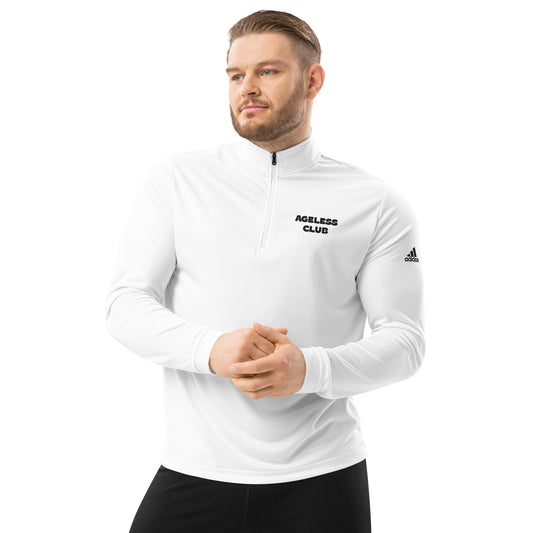 AGELESS CLUB IN WHITE Quarter zip pullover