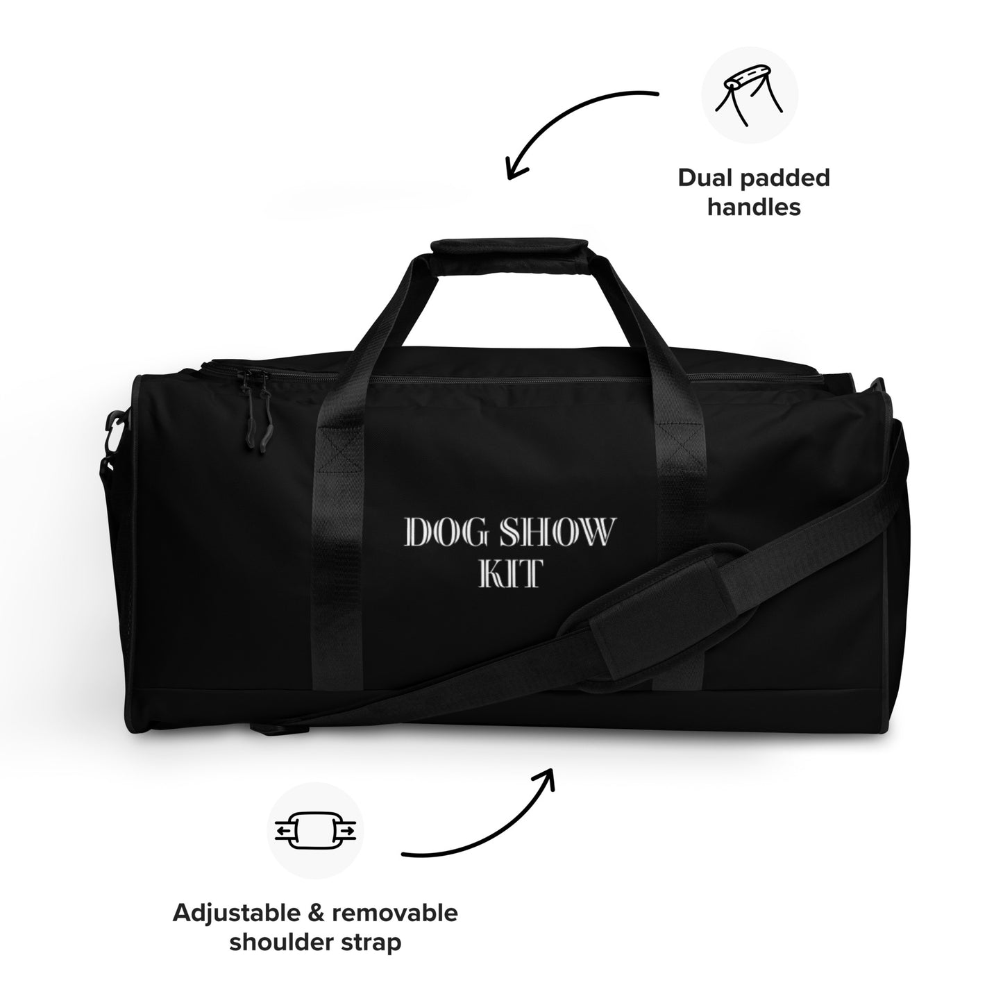 DOG SHOW KIT- TRAVEL WITH DOGS Duffle bag AND GREAT FOR STORAGE LATER