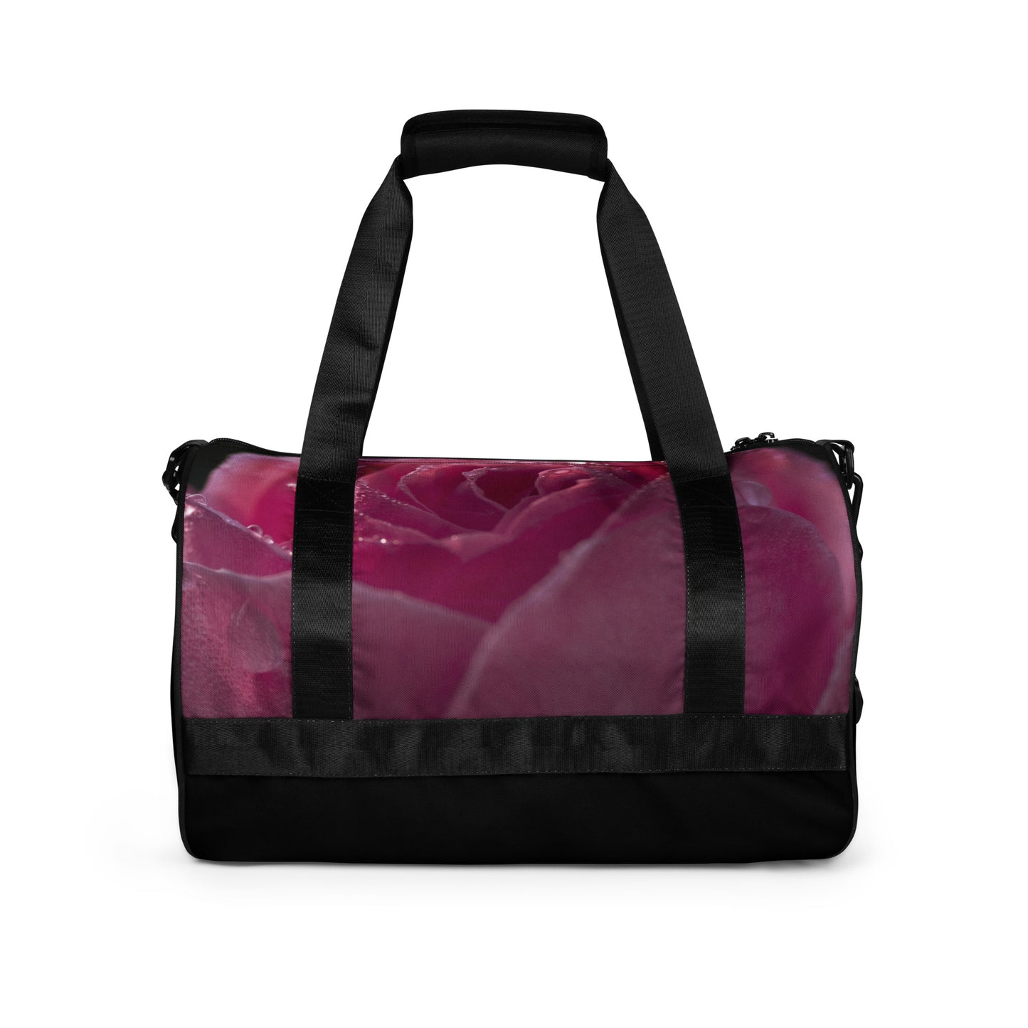 ROSE-All-over print gym bag--ON THE BOTTOM OF BAG IT SAYS STOP AND SMELL THE ROSES!