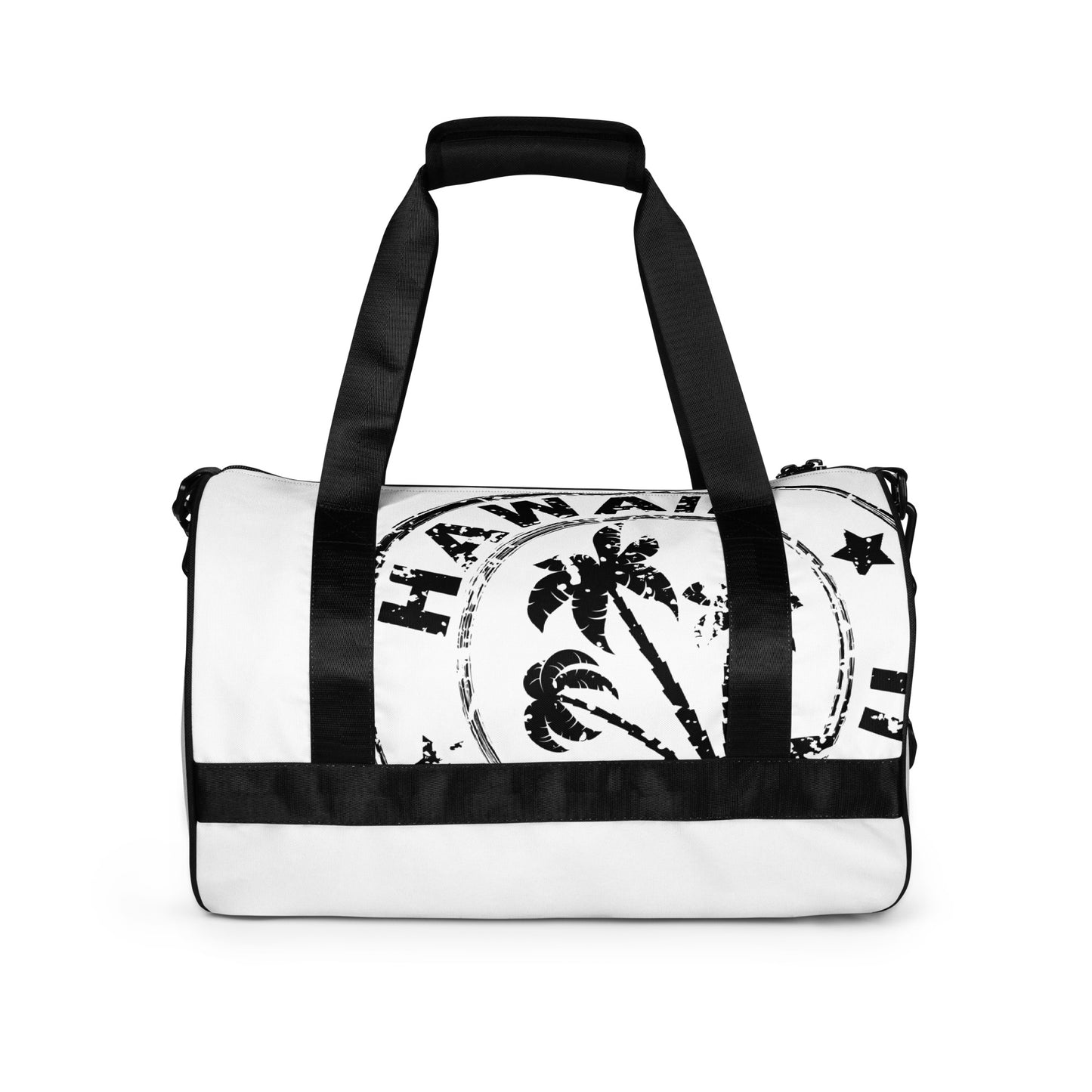 HAWAII STAMP IN BLACK WITH WHITE BACKGROUND All-over print gym bag