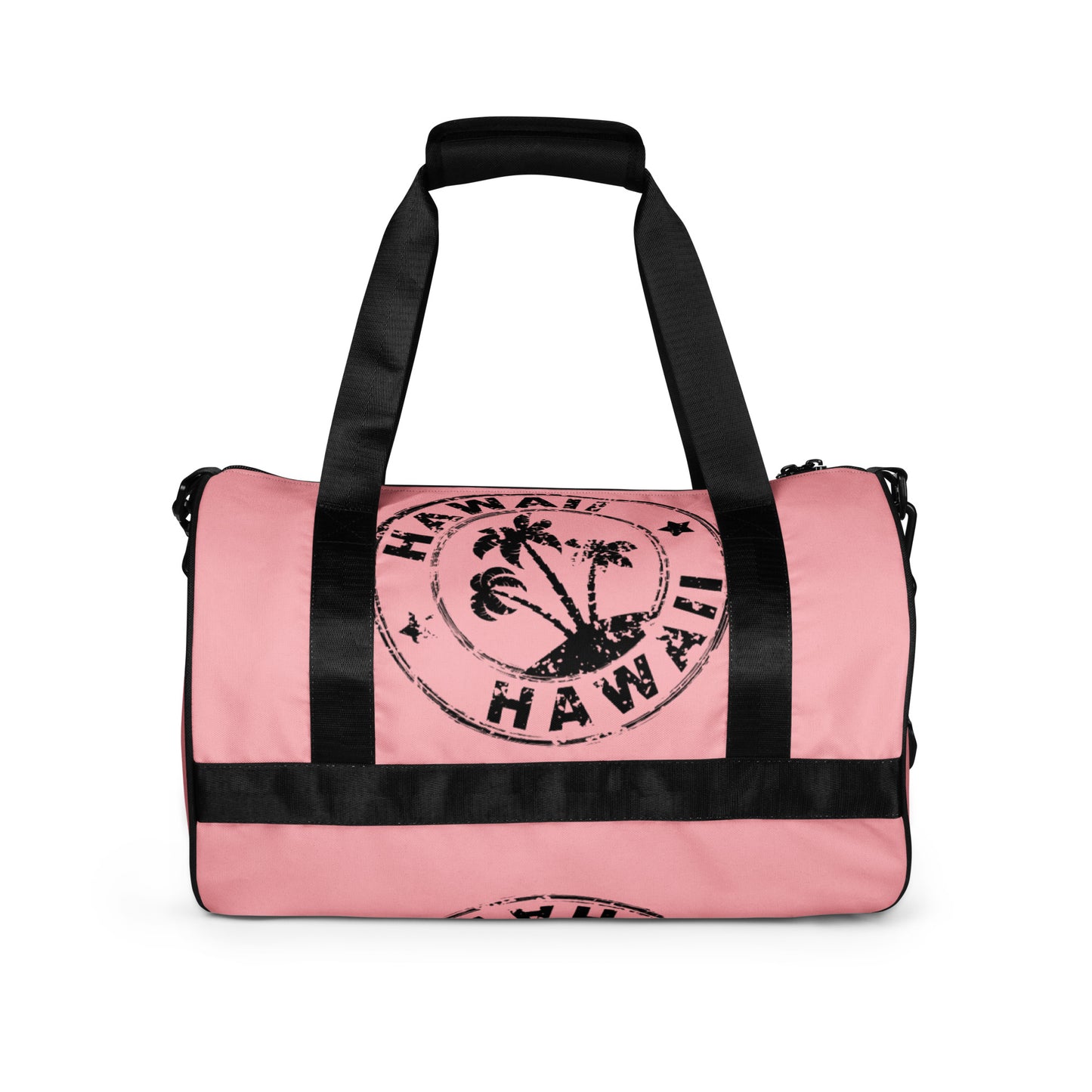 HAWAII STAMP IN BLACK WITH PINK BACKGROUND-All-over print gym bag