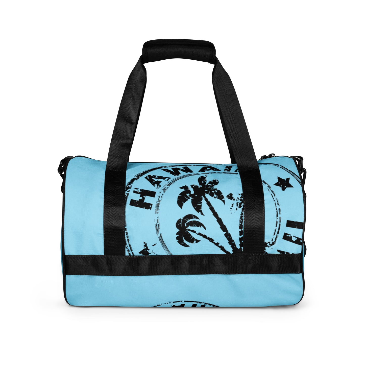 HAWAII BLACK DISTRESSED DESIGN STAMP WITH BLUE BACKGROUND All-over print gym bag