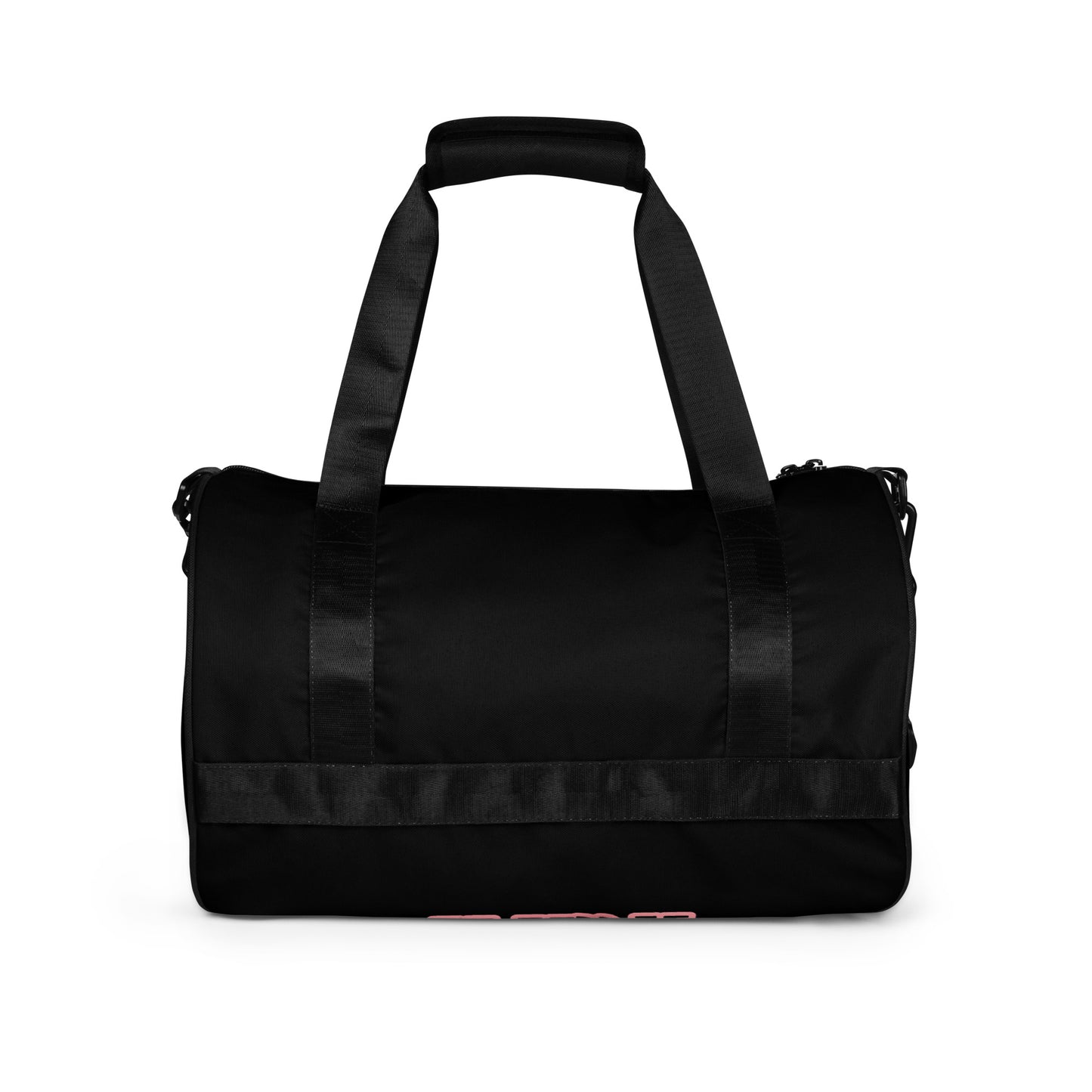 BOSS KIT TRAVEL OR GYM BAG- WRITING TRIMMED IN PINK  BAG IS IN BLACK