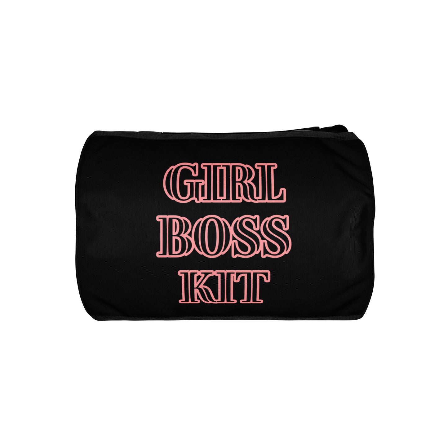 GIRL BOSS (PRINT TRIMMED IN PINK) WITH GIRL BOSS KIT ON BOTTOM  TRAVEL OR GYM BAG