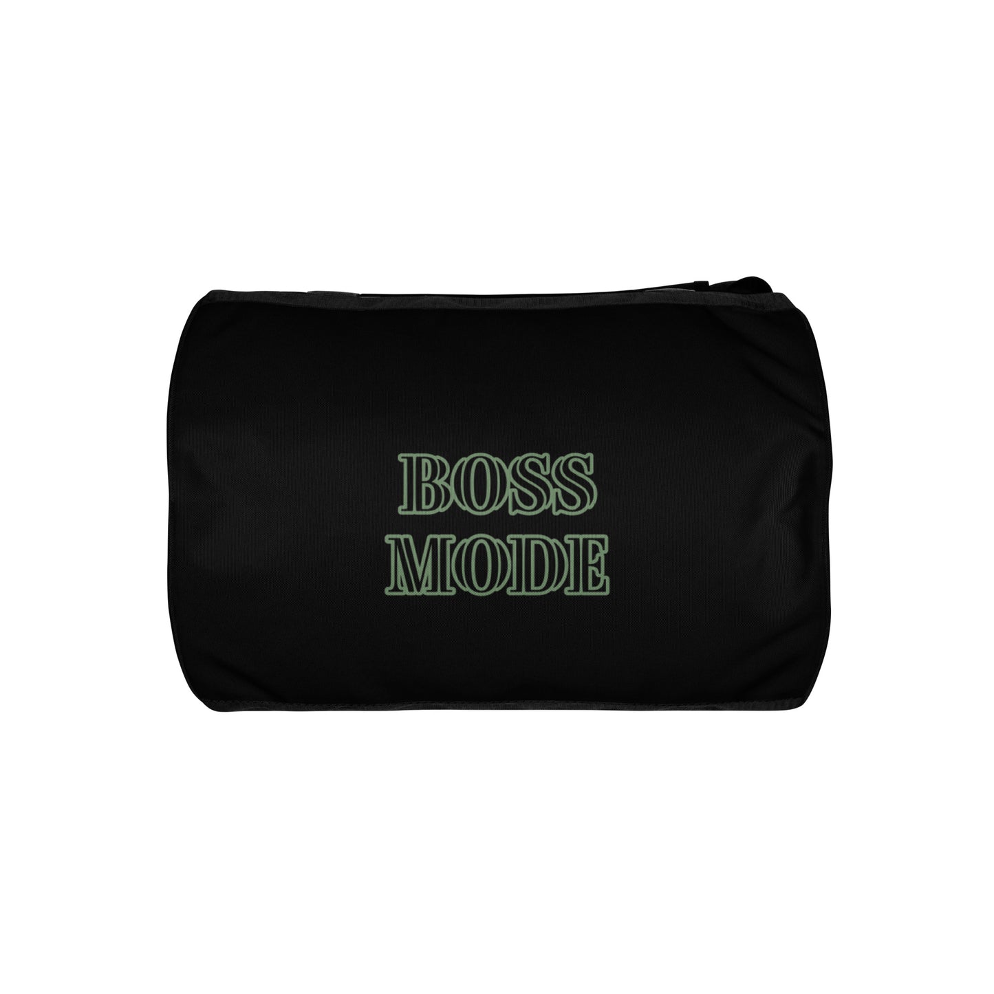 BOSS MODE- SAGE COLOR ON BLACK BACKGROUND All-over print gym bag