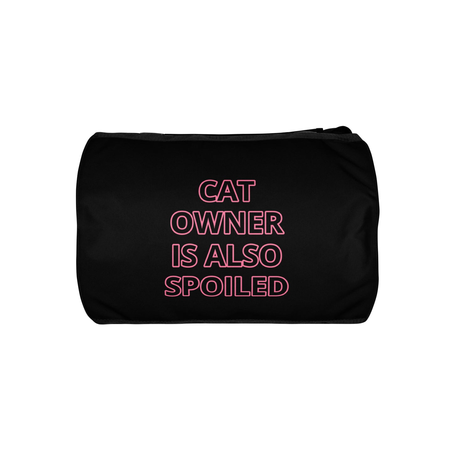 SPOILED CAT KIT- (CAT OWNER IS ALSO SPOILED) WRITING IN PINK TRAVEL OR STORAGE BAG