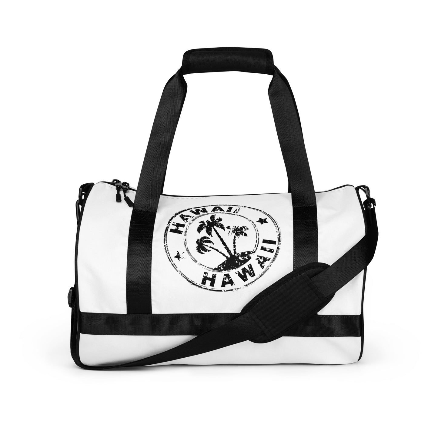 HAWAII STAMP IN BLACK WITH WHITE BACKGROUND All-over print gym bag