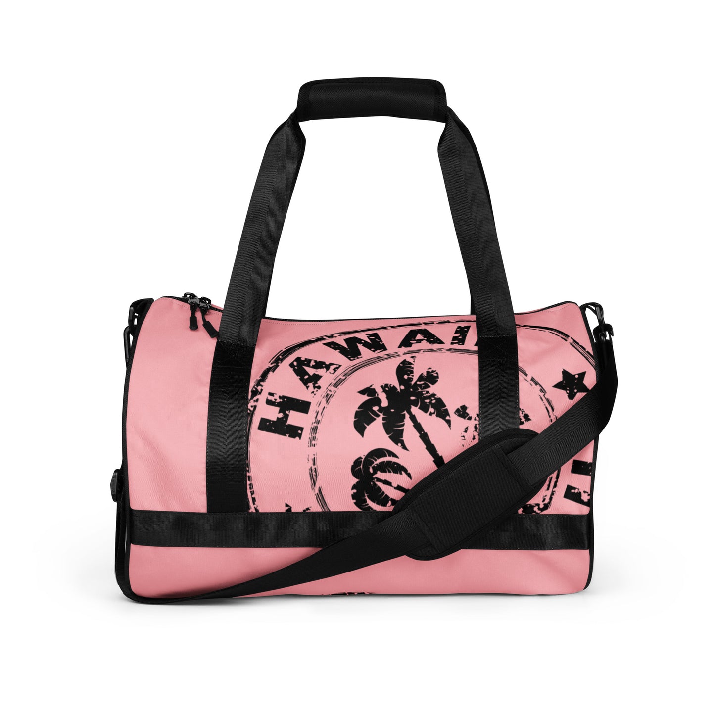 HAWAII STAMP IN BLACK WITH PINK BACKGROUND-All-over print gym bag