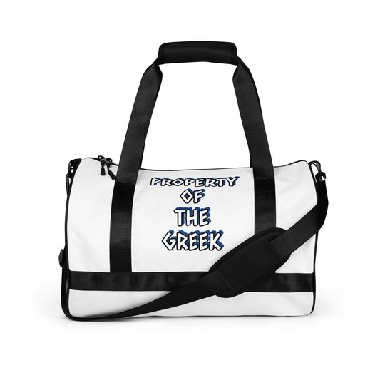 PROPERTY OF THE GREEK TRAVEL OR  gym bag