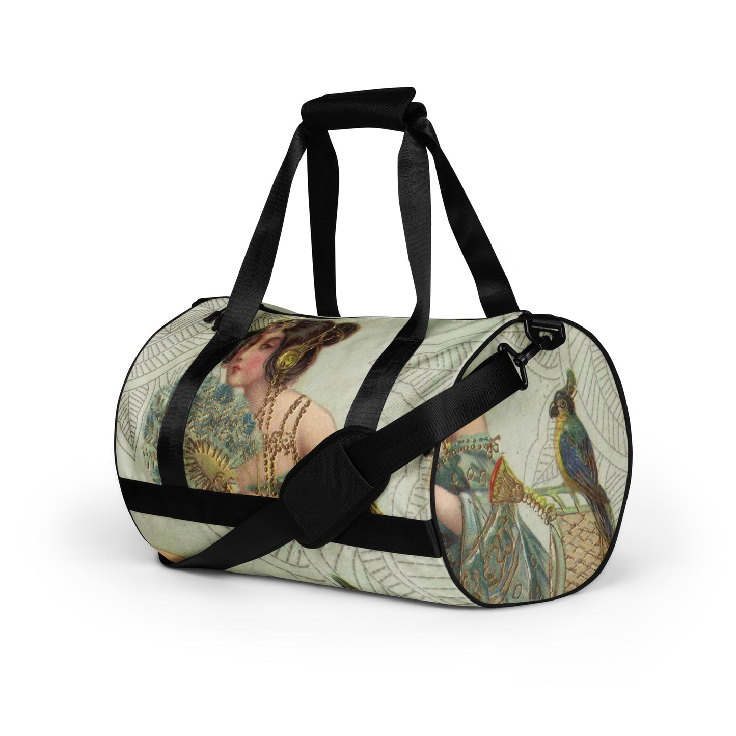 VINTAGE BIRD LADY All-over print gym bag