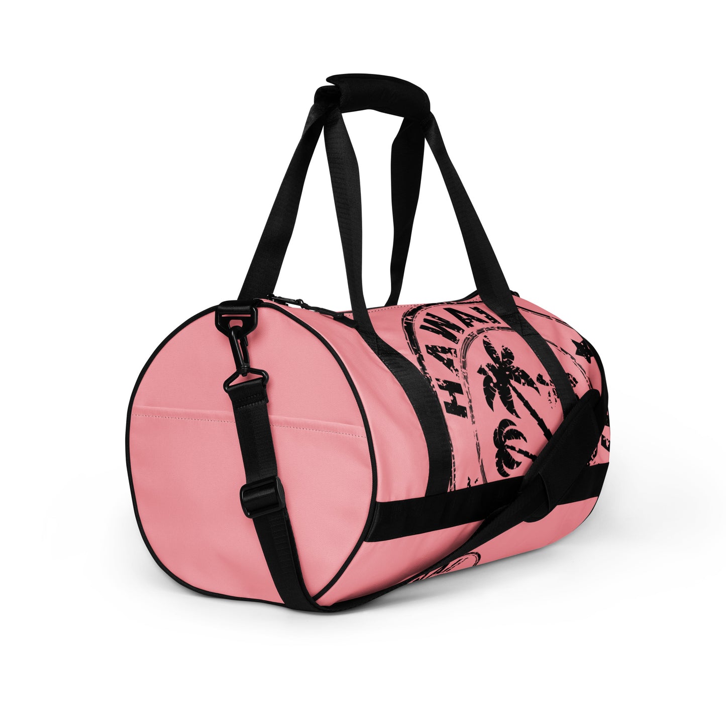 HAWAII STAMP IN BLACK WITH PINK BACKGROUND-All-over print gym bag