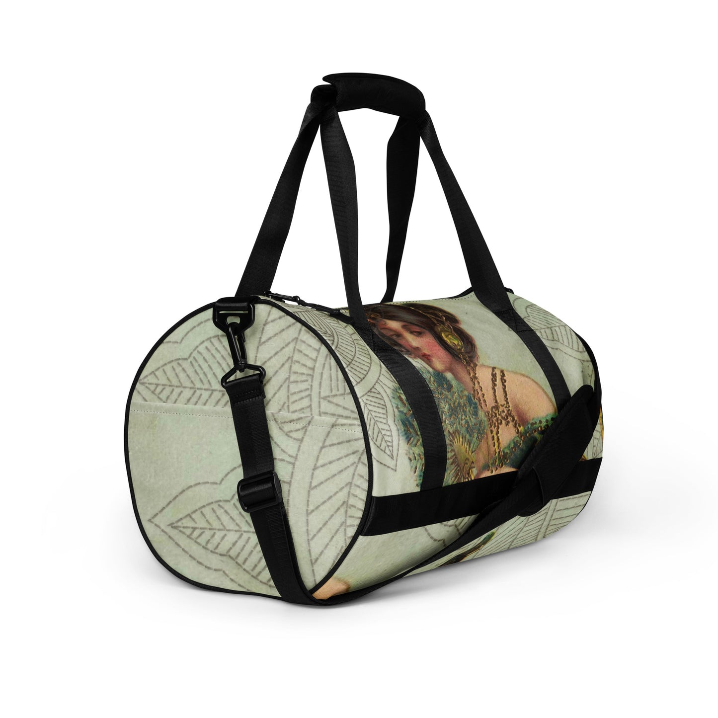 VINTAGE BIRD LADY All-over print gym bag