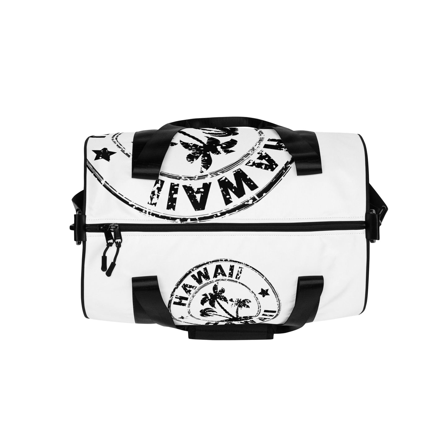 HAWAII STAMP IN BLACK WITH WHITE BACKGROUND All-over print gym bag