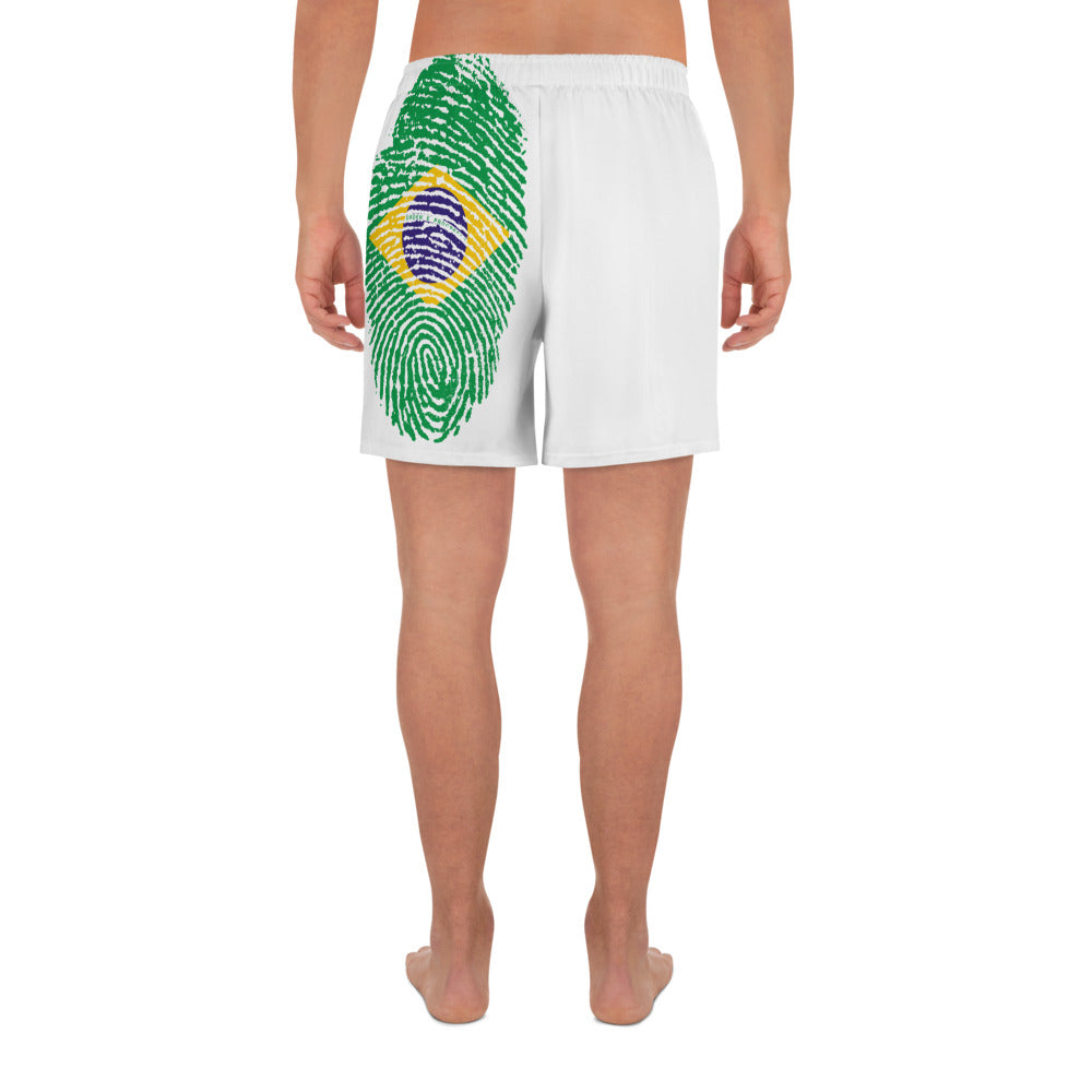 BRAZIL BOUTIQUE- BRAZIL FLAG Men's Athletic Long Shorts-MICROFIBRE SWIMSHORTS