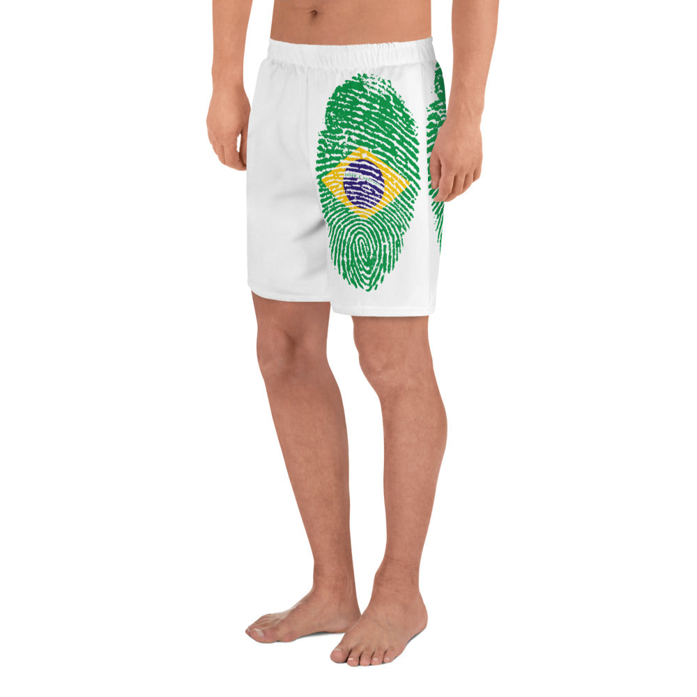 BRAZIL BOUTIQUE- BRAZIL FLAG Men's Athletic Long Shorts-MICROFIBRE SWIMSHORTS