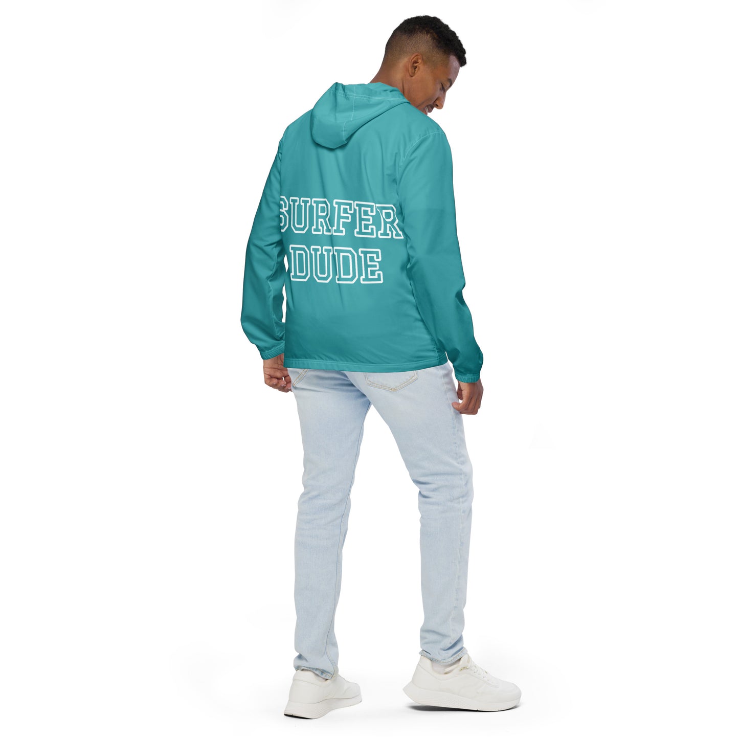 SURFER DUDE TEAL JACKET---Men’s windbreaker