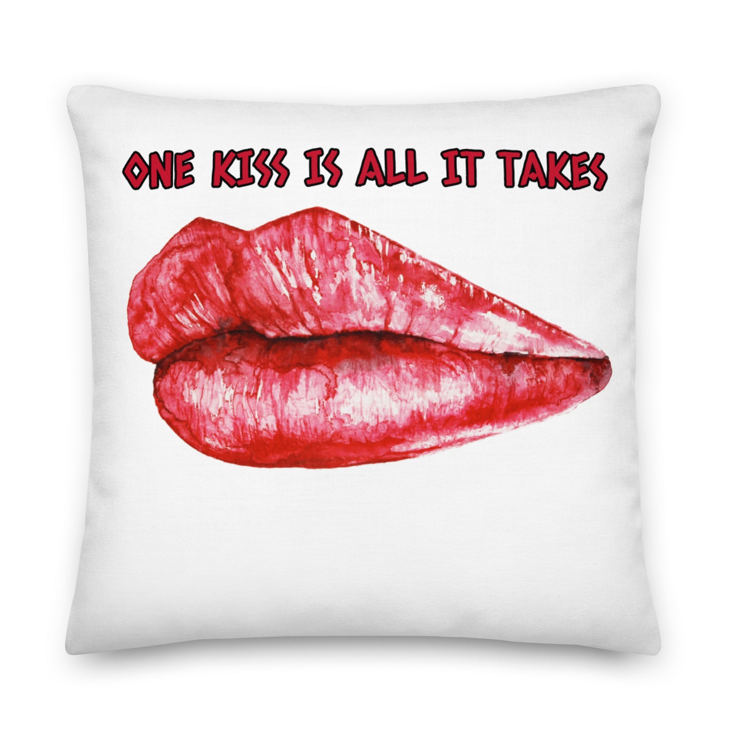 BRAZIL BOUTIQUE- ONE KISS IS ALL IT TAKES -UM BEIJO Premium Pillow