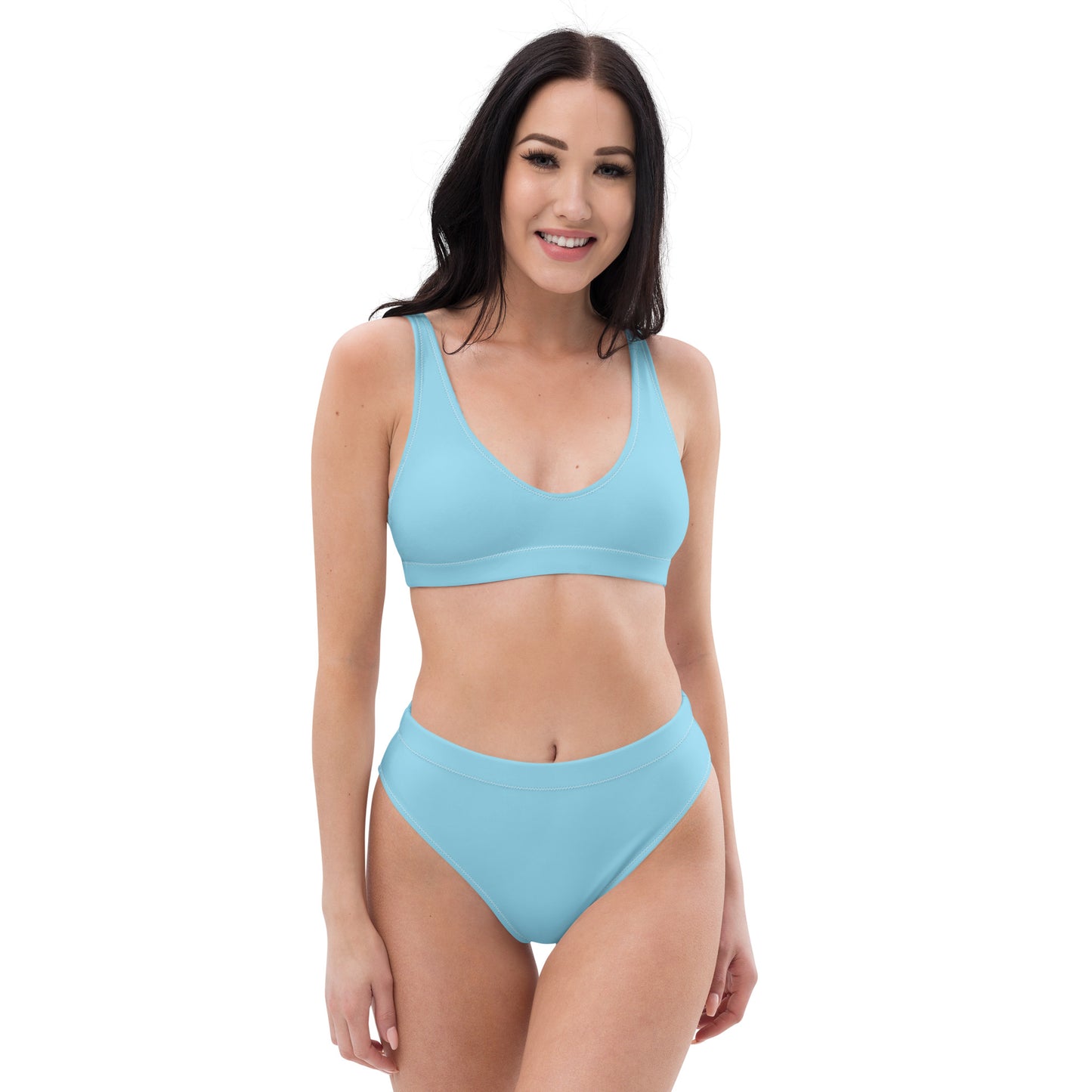 SURFER GIRL----BLUE WITH PNK OUTLINE Recycled high-waisted bikini