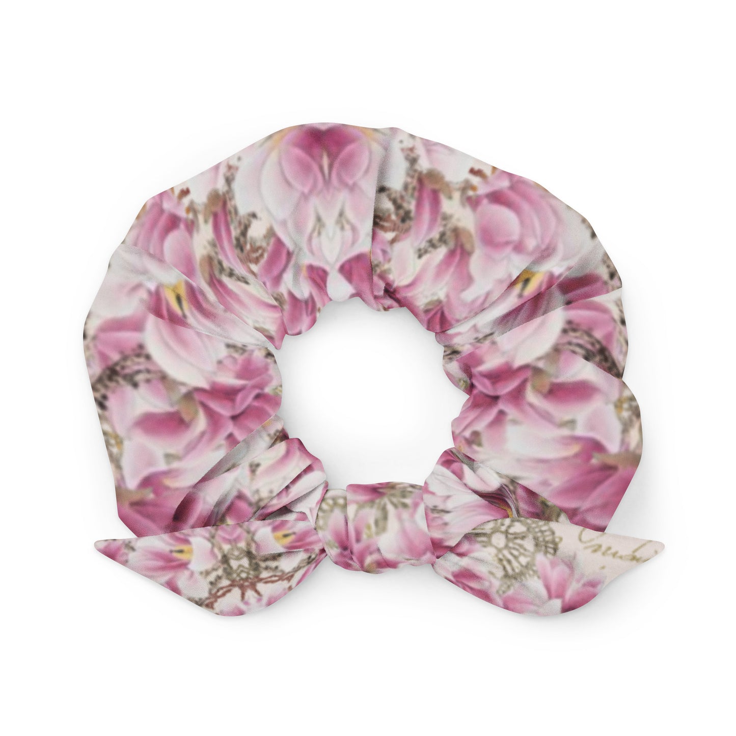 PARIS PINK FLOWERS Scrunchie