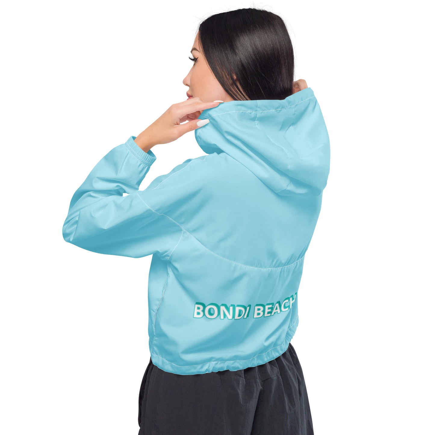 BONDI BEACH BABE- BLUE WATER RESISTANT CROPPED----Women’s cropped windbreaker