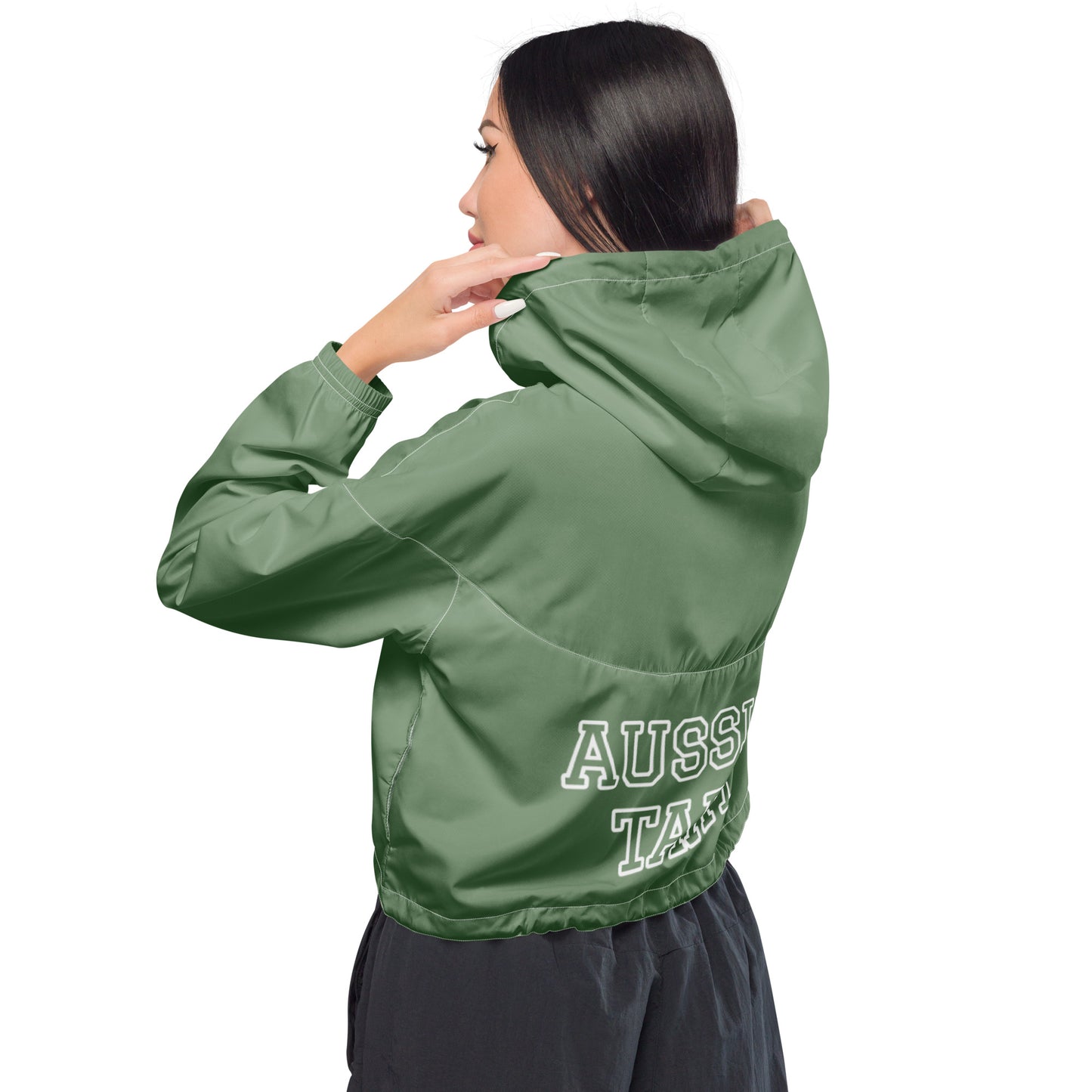 AUSSIE TART---KHAKI Women’s cropped windbreaker