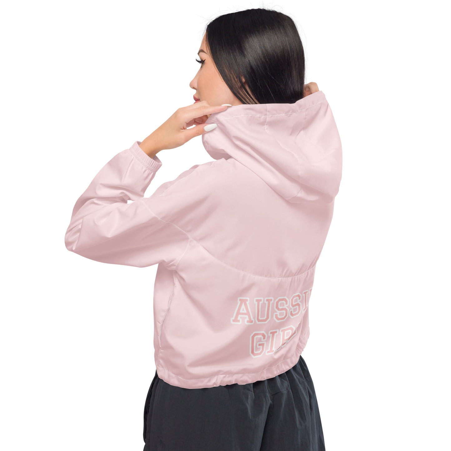 AUSSIE GIRL IN PINK----Women’s cropped windbreaker