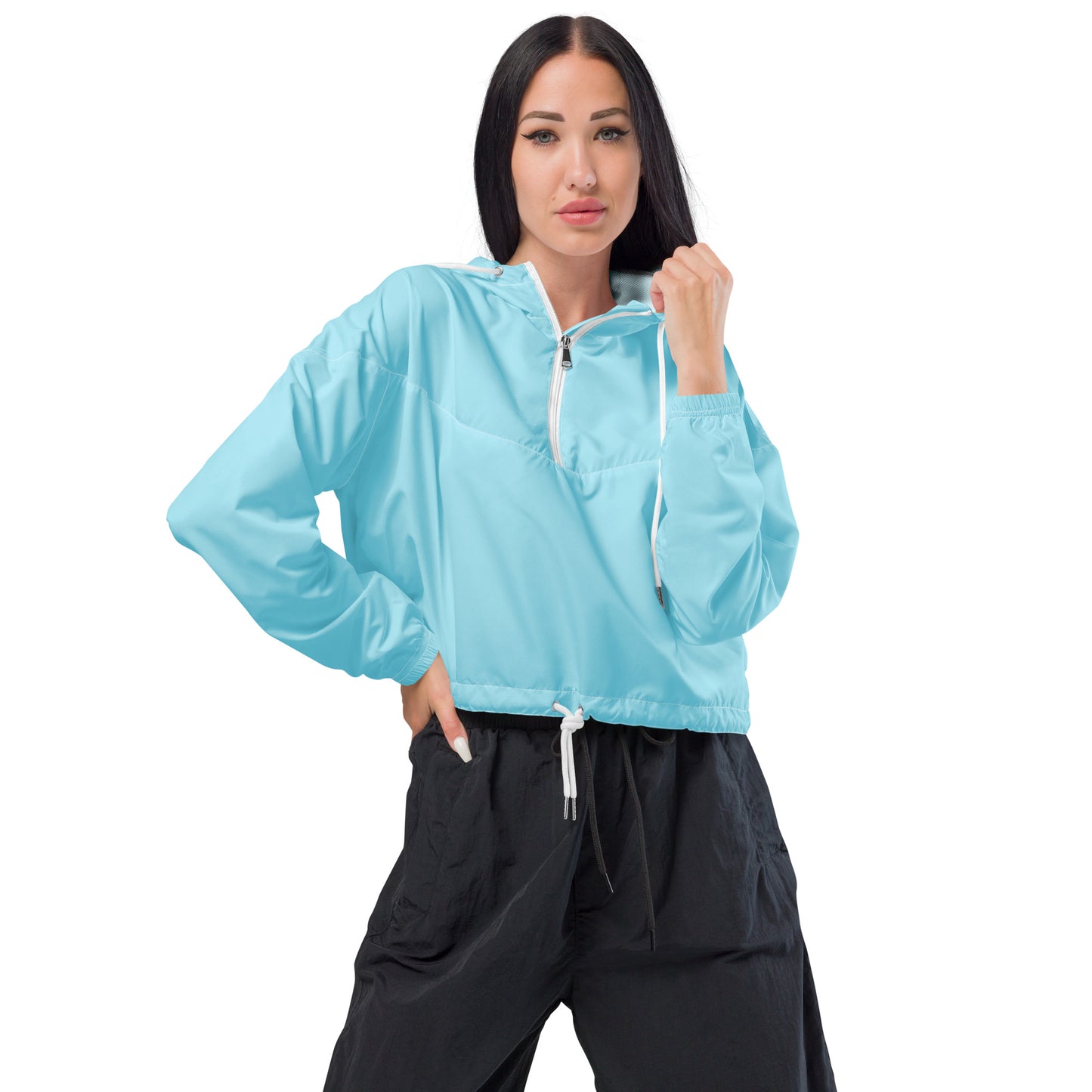 BONDI BEACH BABE- BLUE WATER RESISTANT CROPPED----Women’s cropped windbreaker