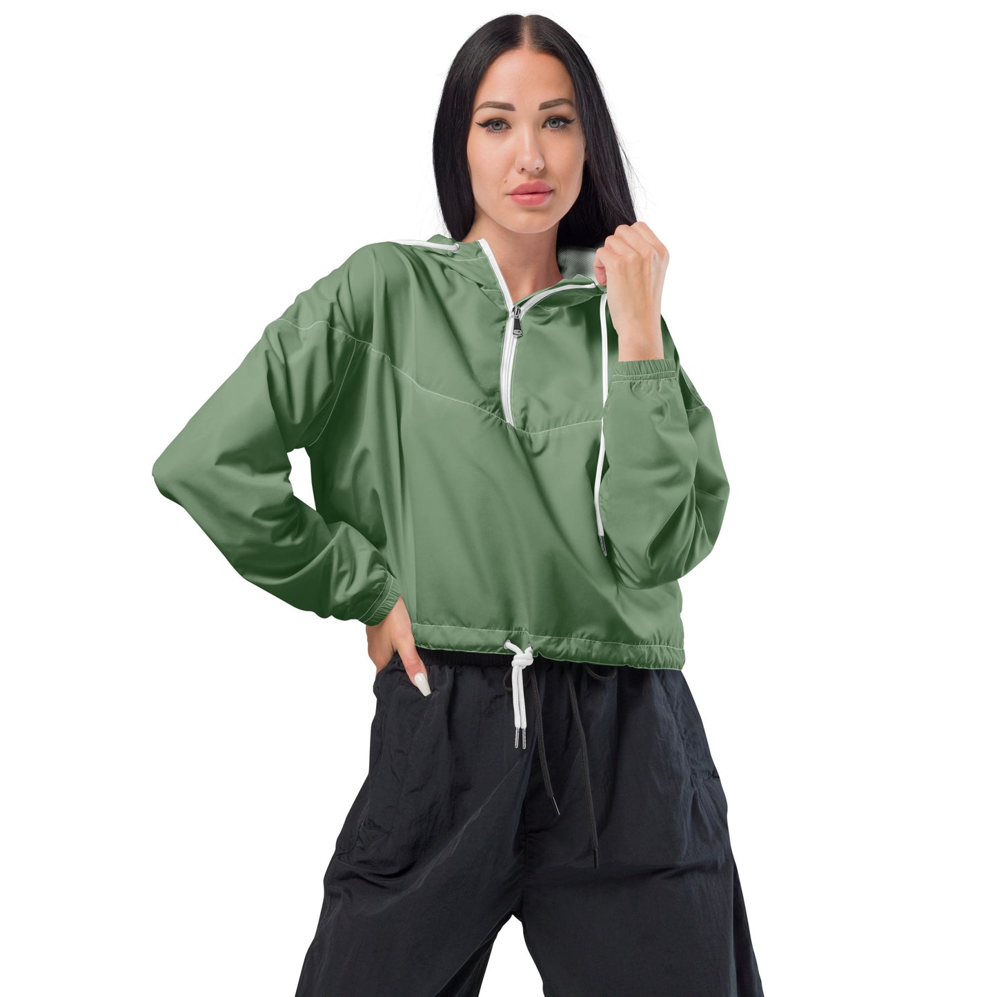 AUSSIE TART---KHAKI Women’s cropped windbreaker