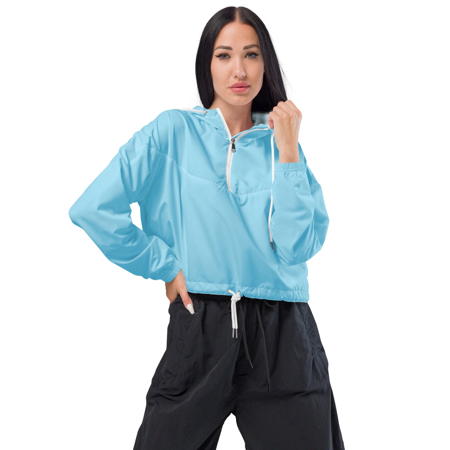 KOALA RESCUE--BABY BLUE--Women’s cropped windbreaker