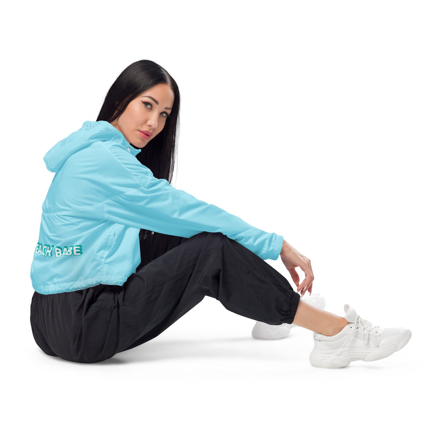 BONDI BEACH BABE- BLUE WATER RESISTANT CROPPED----Women’s cropped windbreaker