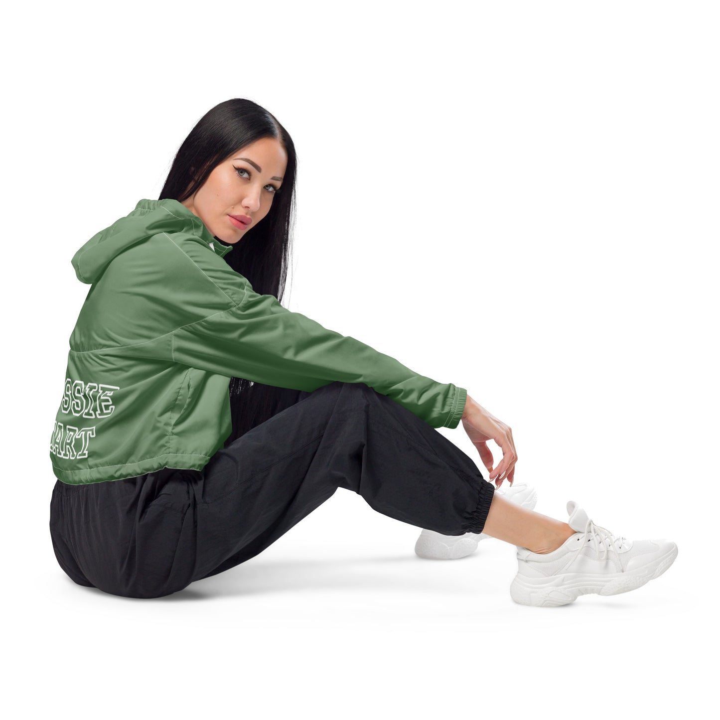 AUSSIE TART---KHAKI Women’s cropped windbreaker