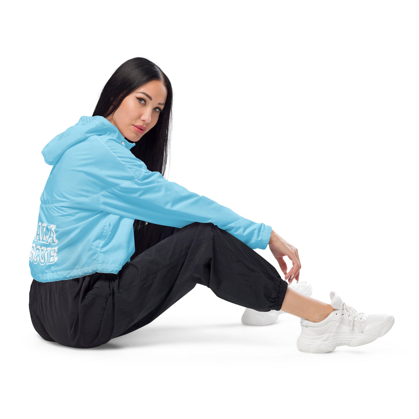 KOALA RESCUE--BABY BLUE--Women’s cropped windbreaker