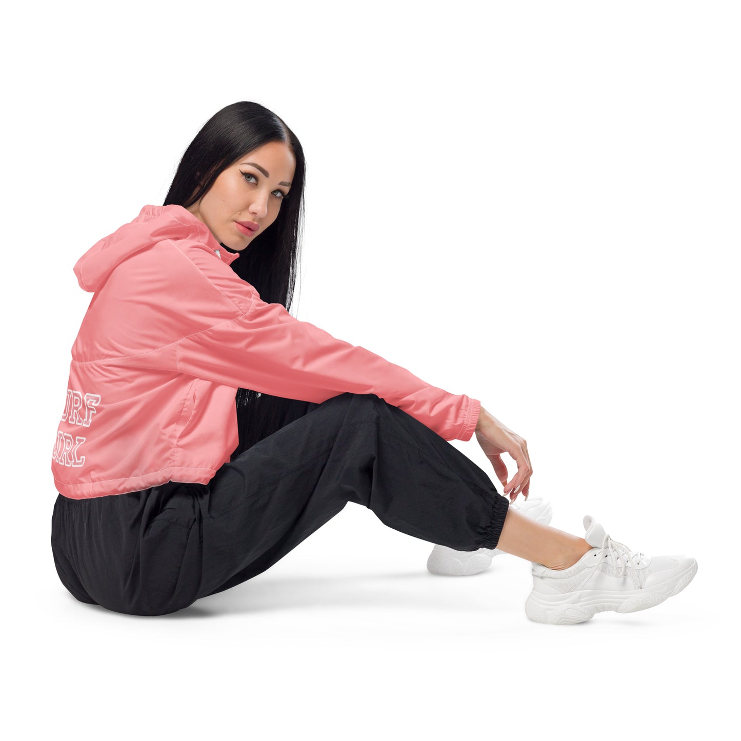 SURF GIRL IN PINK ----Women’s cropped windbreaker