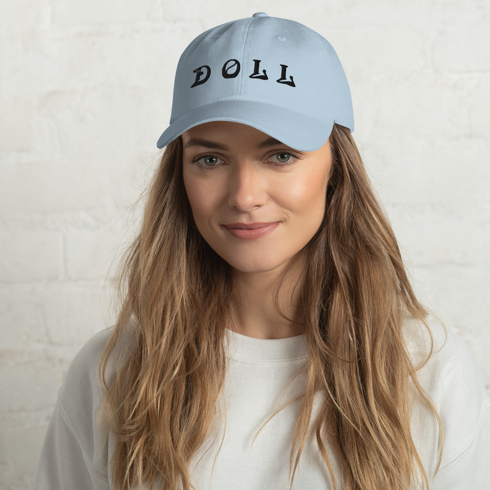 DOLL BLUE Dad hat WITH BLACK STITCHES