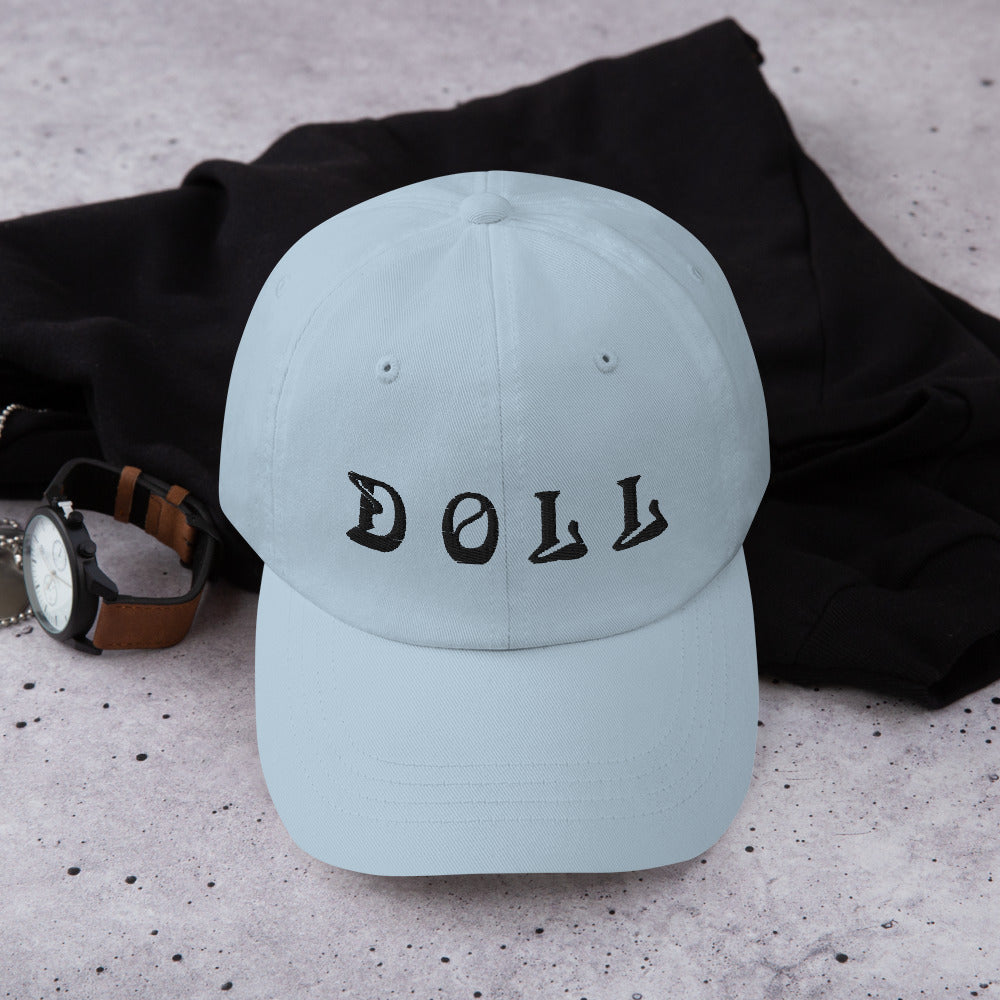 DOLL BLUE Dad hat WITH BLACK STITCHES