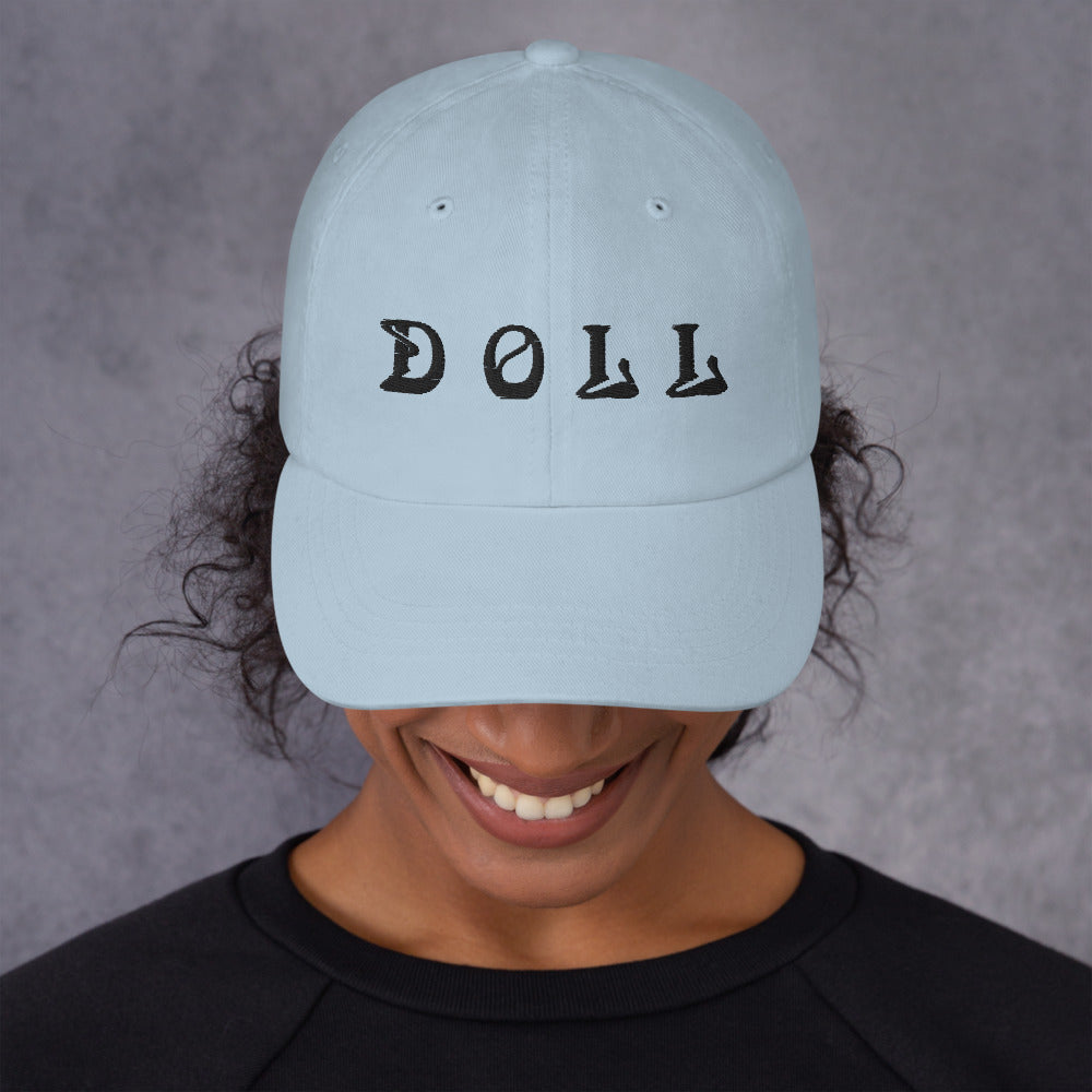 DOLL BLUE Dad hat WITH BLACK STITCHES