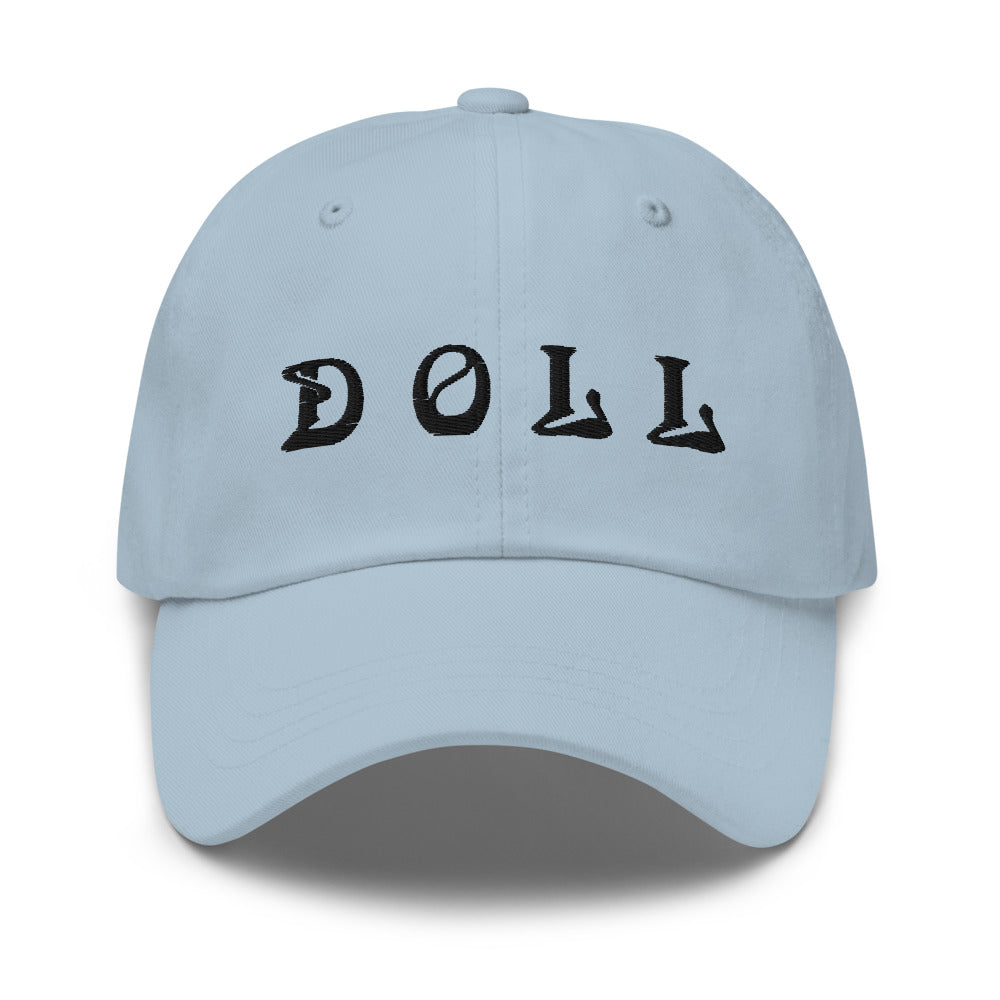 DOLL BLUE Dad hat WITH BLACK STITCHES