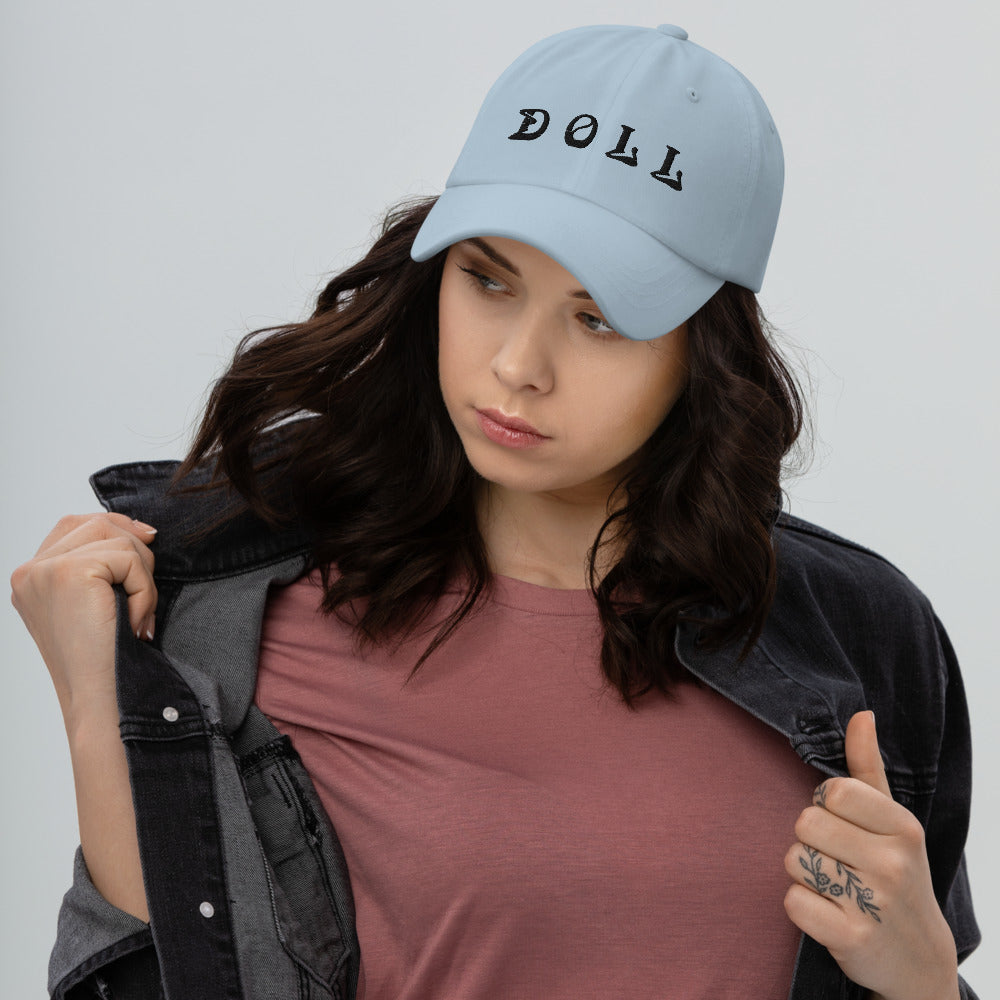 DOLL BLUE Dad hat WITH BLACK STITCHES