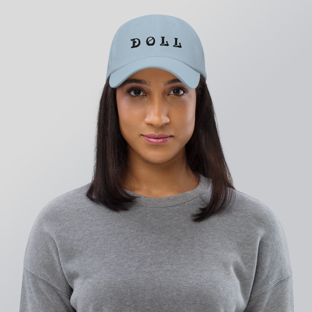 DOLL BLUE Dad hat WITH BLACK STITCHES