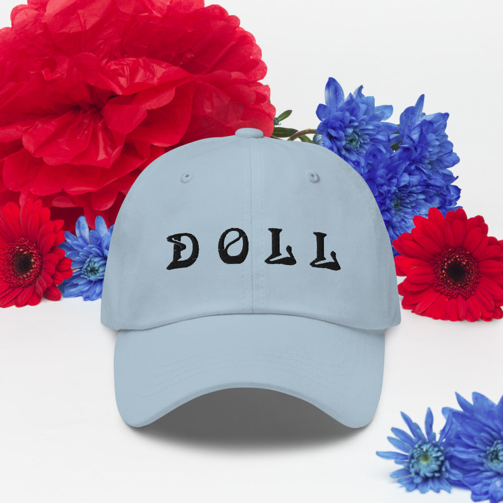 DOLL BLUE Dad hat WITH BLACK STITCHES