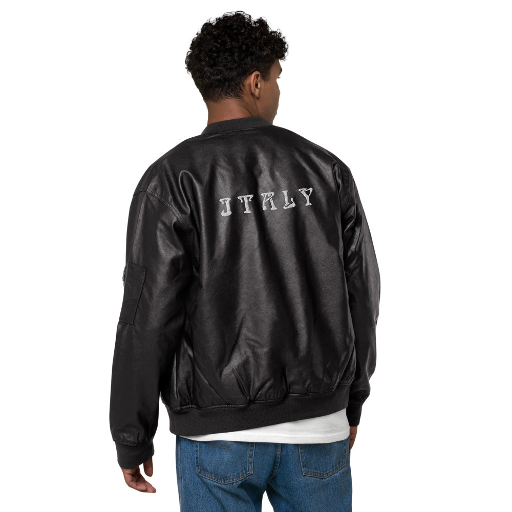 ITALY-Leather Bomber Jacket