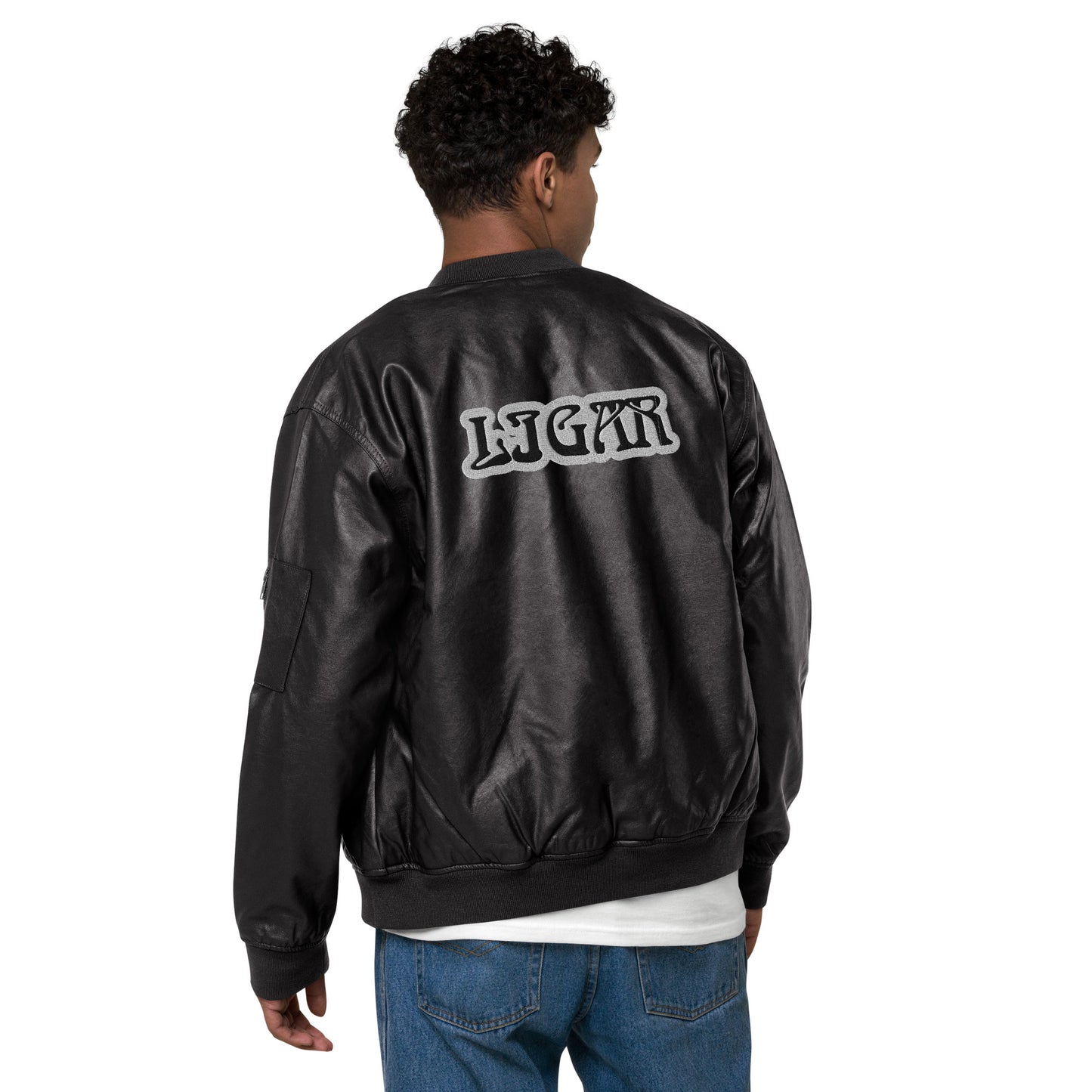 LIGAR--- MEANING IN SPANISH IS A FLIRT :) Leather Bomber Jacket