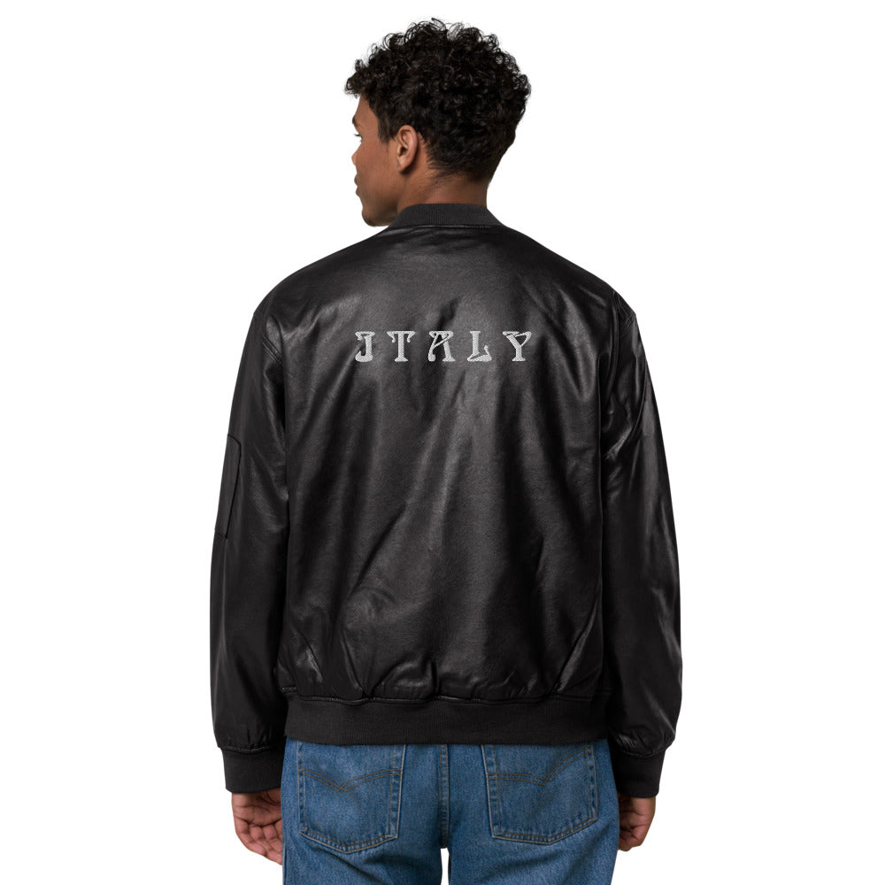 ITALY-Leather Bomber Jacket