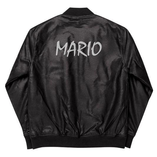 MARIO-Leather Bomber Jacket