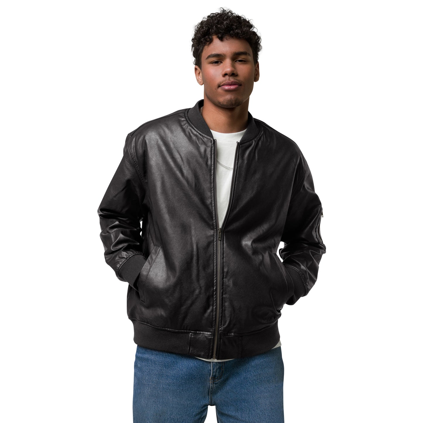 VEGAS BABY Leather Bomber Jacket